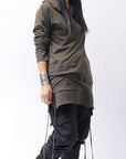 【Andrea Ya'aqov】 UNISEX COTTON HOODIE TOP OPF61_OLIVE MILITARY