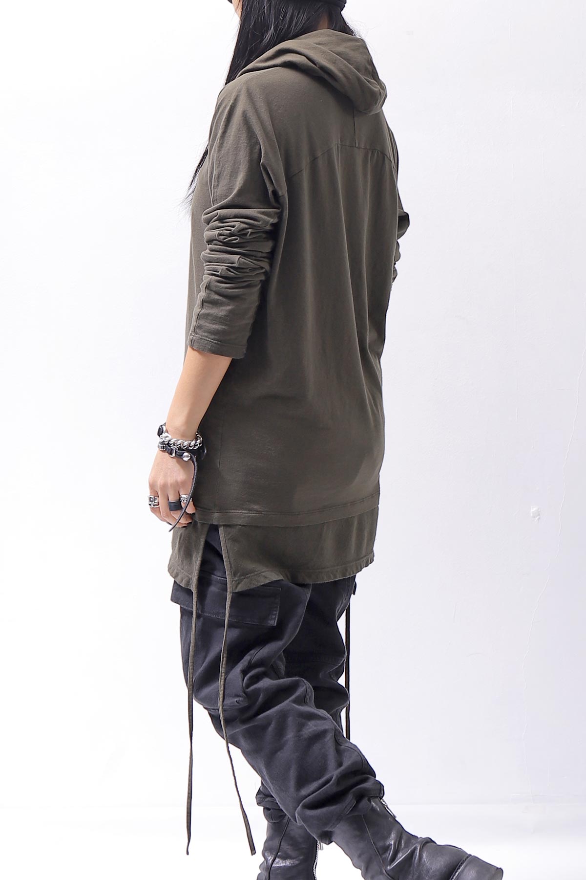 【Andrea Ya&#39;aqov】 UNISEX COTTON HOODIE TOP OPF61_OLIVE MILITARY