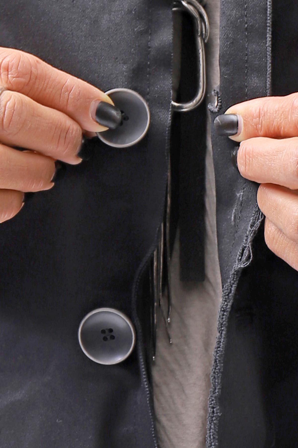 【bajra】 UNISEX TWILLED COTTON BACK DRAPE CARDIGAN COAT 160QB01LG_BLACK