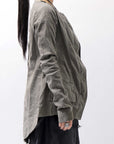 【RUNDHOLZ】 UNISEX STRETCH LINEN BACK ZIP SLIT JACKET 383 1108_OLIVE