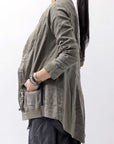 【RUNDHOLZ】 UNISEX STRETCH LINEN BACK ZIP SLIT JACKET 383 1108_OLIVE