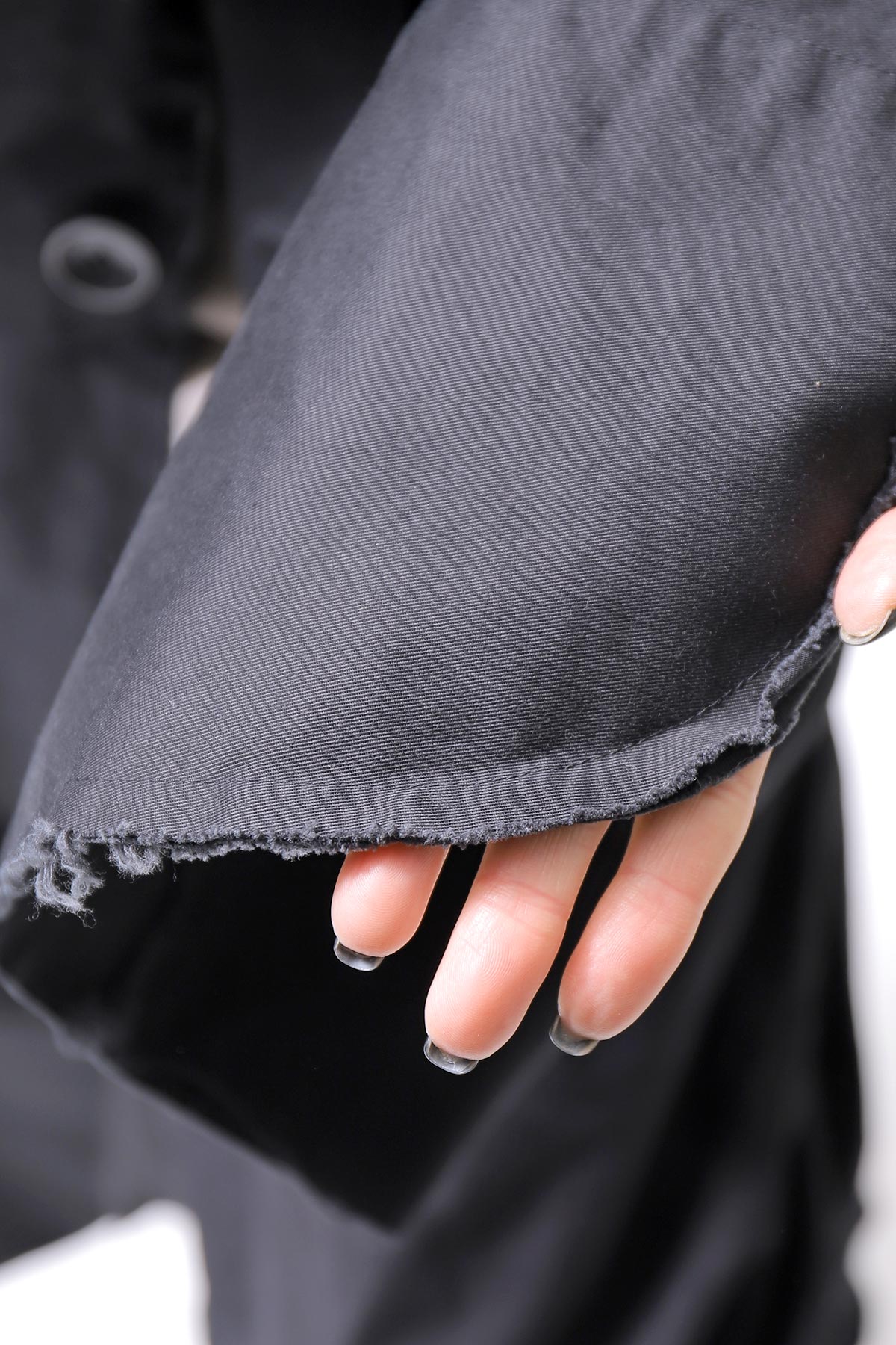 【bajra】 UNISEX TWILLED COTTON BACK DRAPE CARDIGAN COAT 160QB01LG_BLACK