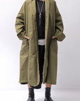 【bajra】 UNISEX TWILLED COTTON BACK DRAPE CARDIGAN COAT 160QB01LG_KHAKI BROWN