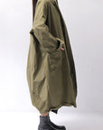 【bajra】 UNISEX TWILLED COTTON BACK DRAPE CARDIGAN COAT 160QB01LG_KHAKI BROWN