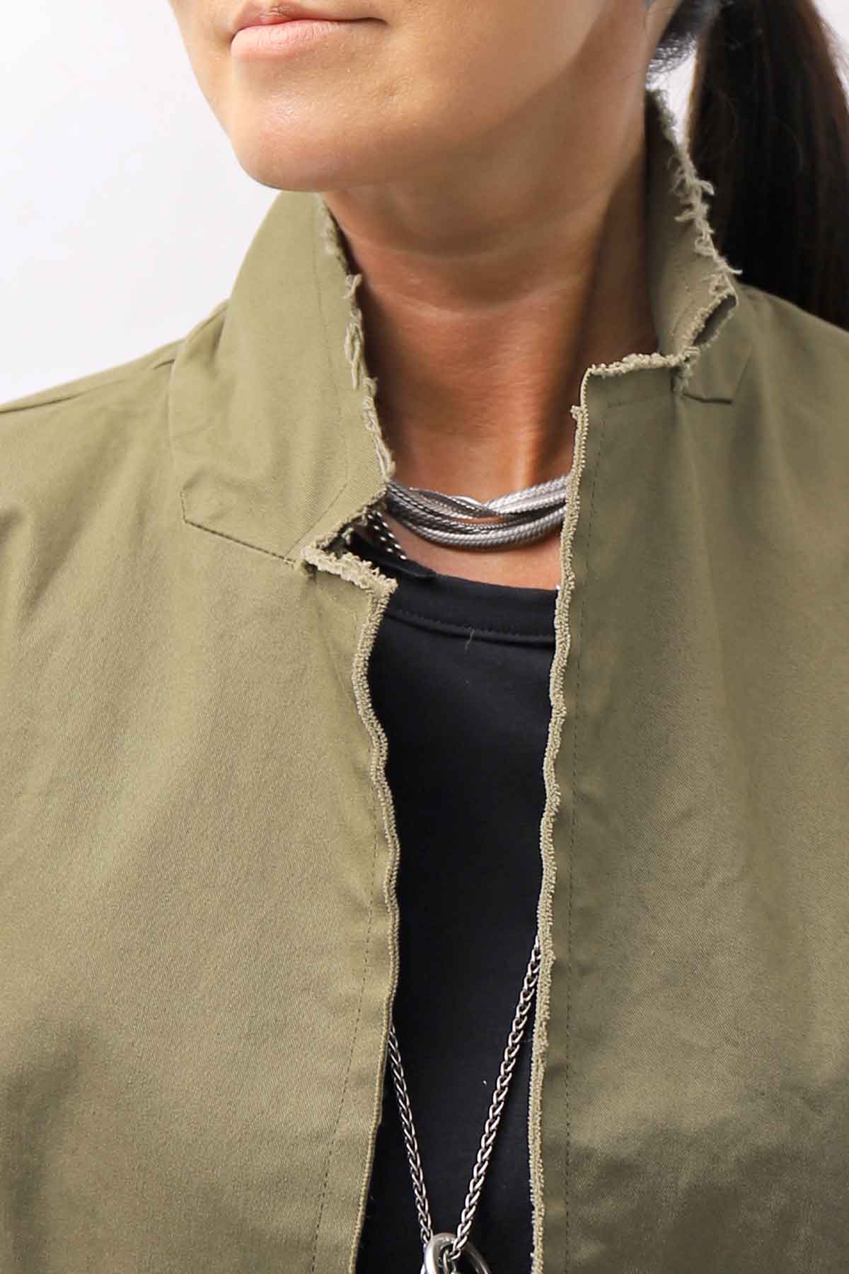 【bajra】 UNISEX TWILLED COTTON BACK DRAPE CARDIGAN COAT 160QB01LG_KHAKI BROWN