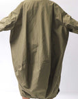 【bajra】 UNISEX TWILLED COTTON BACK DRAPE CARDIGAN COAT 160QB01LG_KHAKI BROWN
