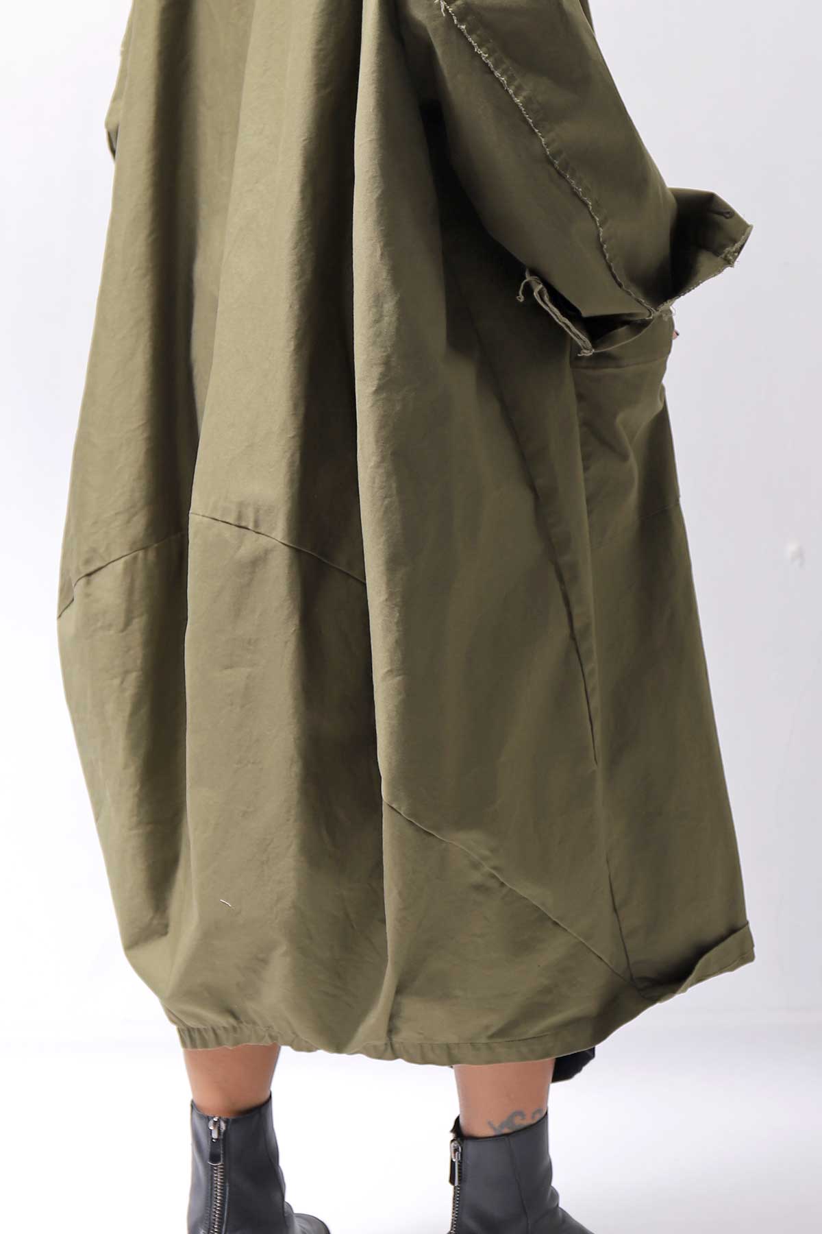 【bajra】 UNISEX TWILLED COTTON BACK DRAPE CARDIGAN COAT 160QB01LG_KHAKI BROWN