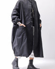 【bajra】 UNISEX TWILLED COTTON BACK DRAPE CARDIGAN COAT 160QB01LG_BLACK