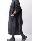 【bajra】 UNISEX TWILLED COTTON BACK DRAPE CARDIGAN COAT 160QB01LG_BLACK