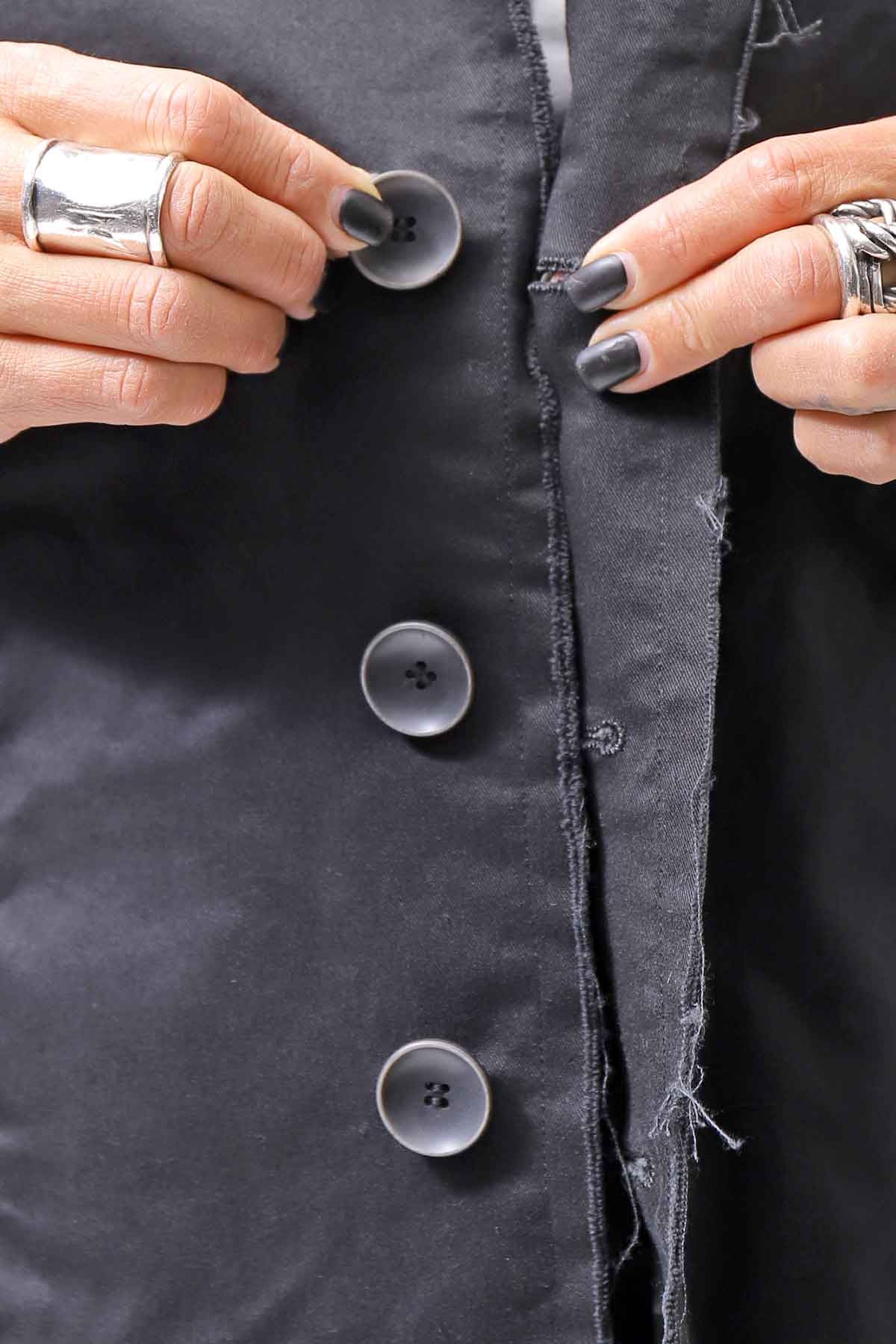 【bajra】 UNISEX TWILLED COTTON BACK DRAPE SHIRT CARDIGAN 160QB01SH_BLACK