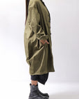 【bajra】 UNISEX TWILLED COTTON BACK DRAPE SHIRT CARDIGAN 160QB01SH_KHAKI BROWN