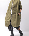 【bajra】 UNISEX TWILLED COTTON BACK DRAPE SHIRT CARDIGAN 160QB01SH_KHAKI BROWN