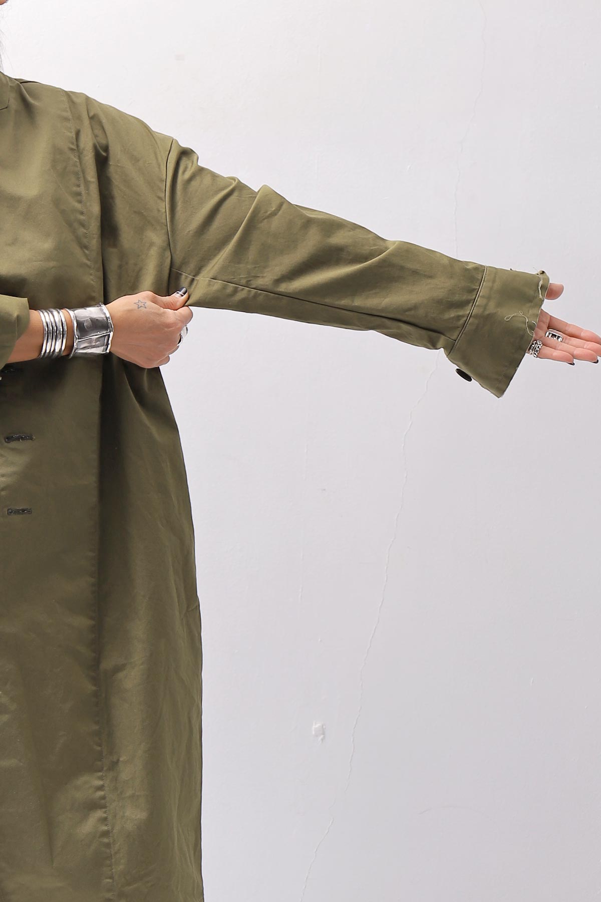 【bajra】 UNISEX TWILLED COTTON BACK DRAPE SHIRT CARDIGAN 160QB01SH_KHAKI BROWN