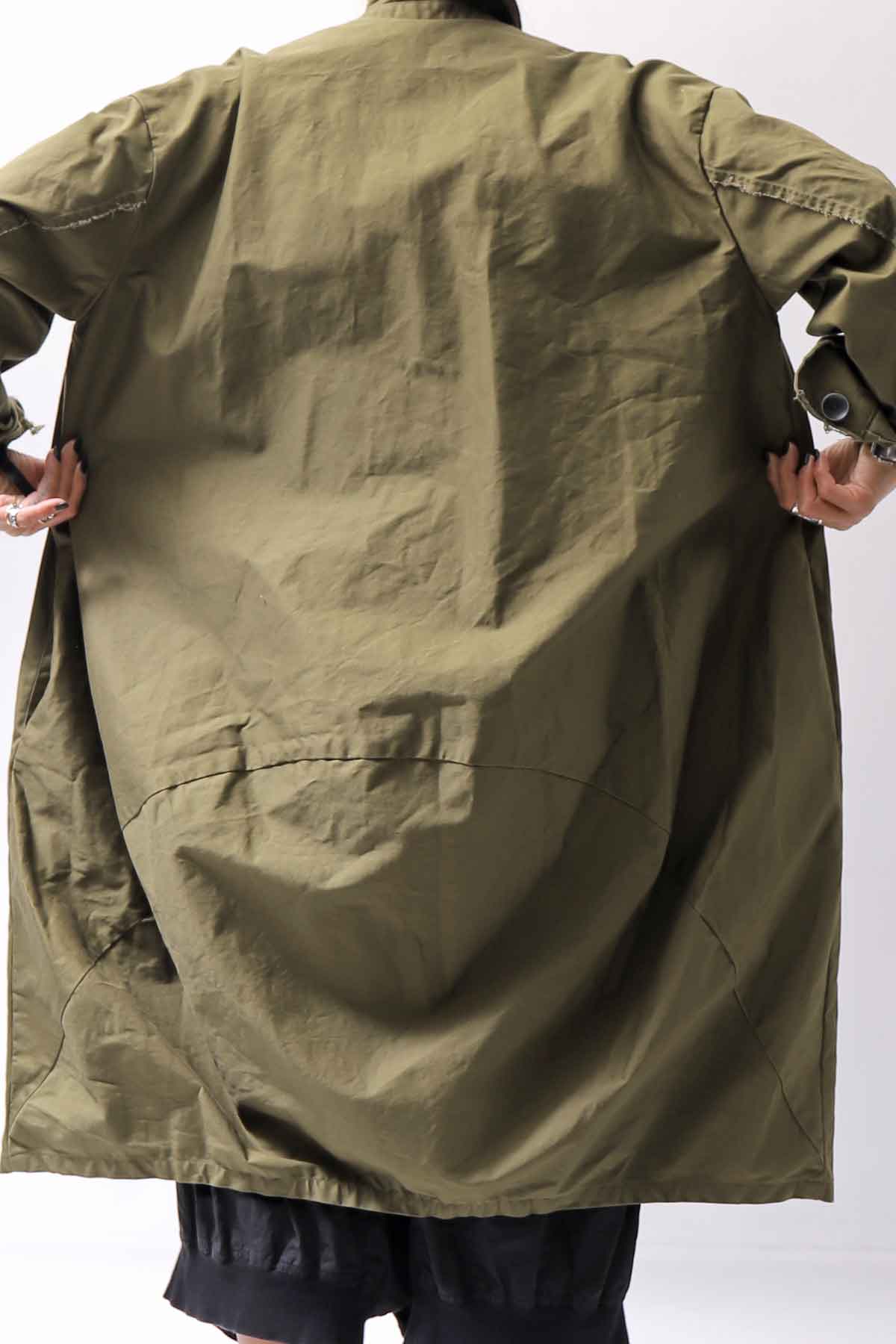 【bajra】 UNISEX TWILLED COTTON BACK DRAPE SHIRT CARDIGAN 160QB01SH_KHAKI BROWN