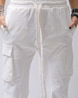 【thom/krom】 UNISEX MIXED COTTON RIB PANTS MST512_CREAM