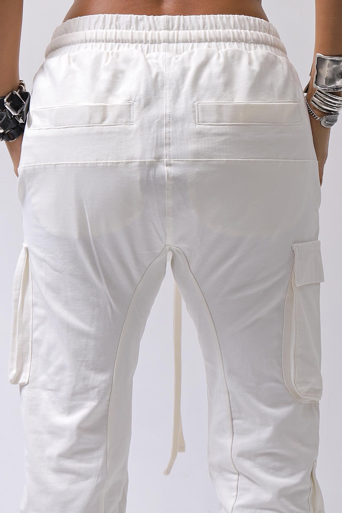 【thom/krom】 UNISEX MIXED COTTON RIB PANTS MST512_CREAM
