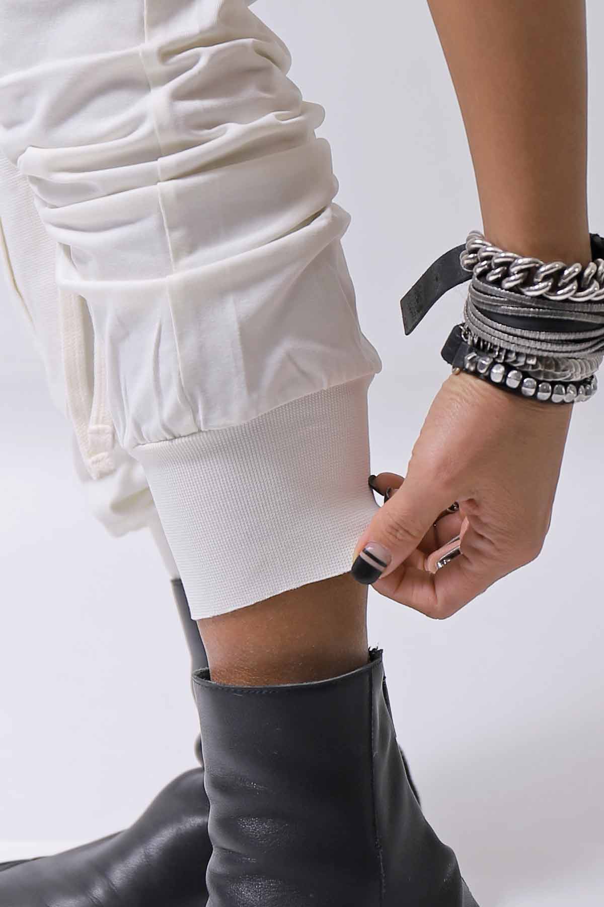 【thom/krom】 UNISEX MIXED COTTON RIB PANTS MST512_CREAM