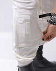 【thom/krom】 UNISEX MIXED COTTON RIB PANTS MST512_CREAM
