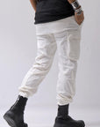【thom/krom】 UNISEX MIXED COTTON RIB PANTS MST512_CREAM
