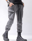 【thom/krom】 UNISEX MIXED COTTON RIB PANTS MST512_DARK USED GREY