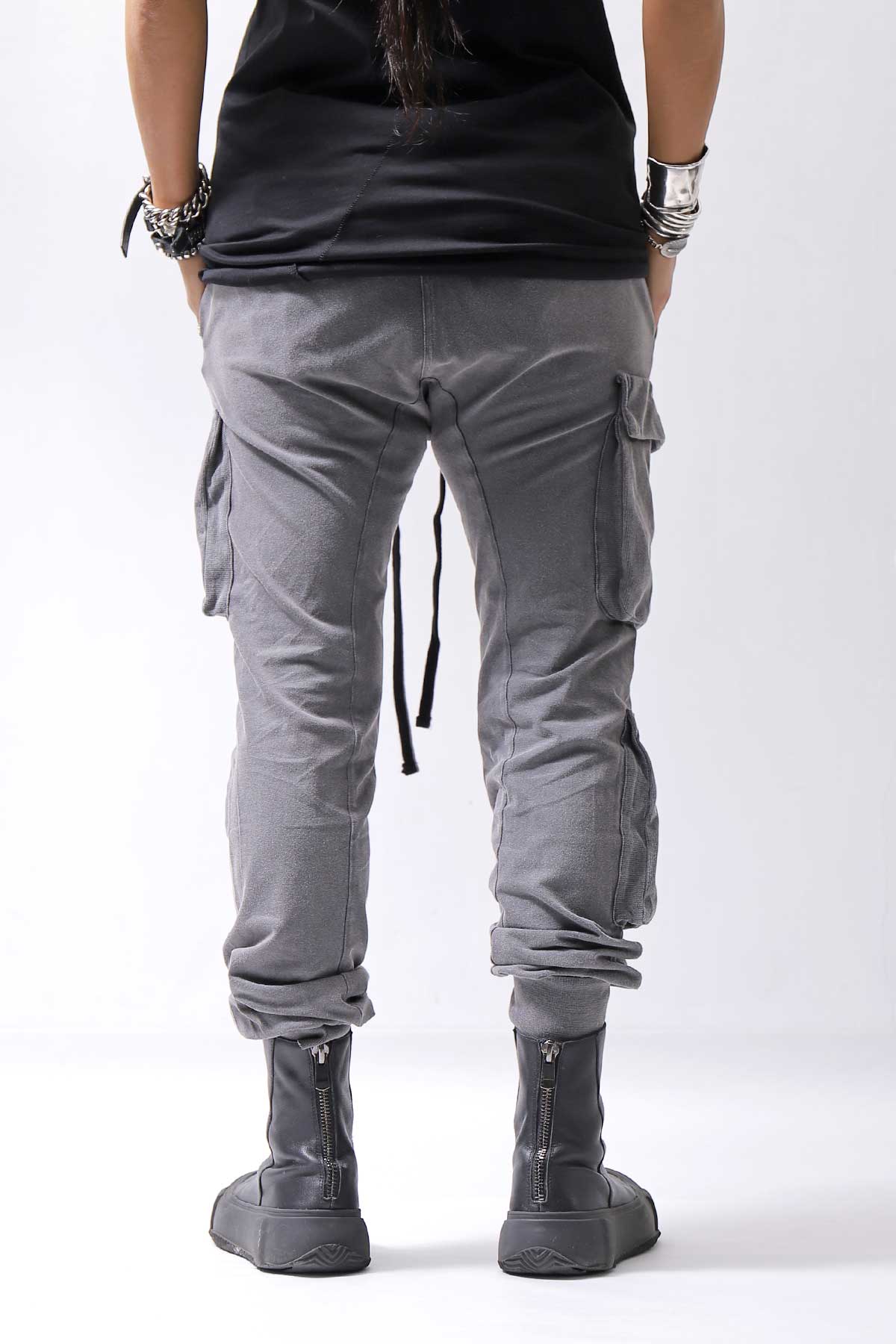 【thom/krom】 UNISEX MIXED COTTON RIB PANTS MST512_DARK USED GREY