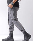 【thom/krom】 UNISEX MIXED COTTON RIB PANTS MST512_DARK USED GREY