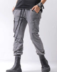 【thom/krom】 UNISEX MIXED COTTON RIB PANTS MST512_DARK USED GREY