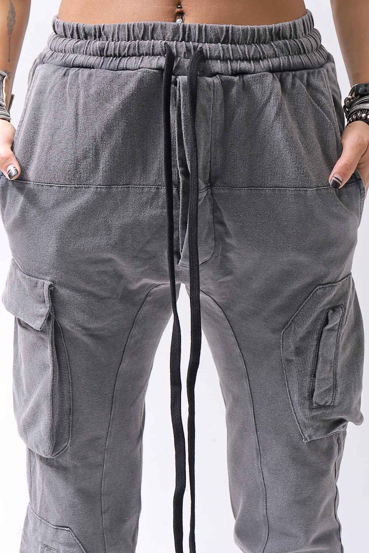 【thom/krom】 UNISEX MIXED COTTON RIB PANTS MST512_DARK USED GREY