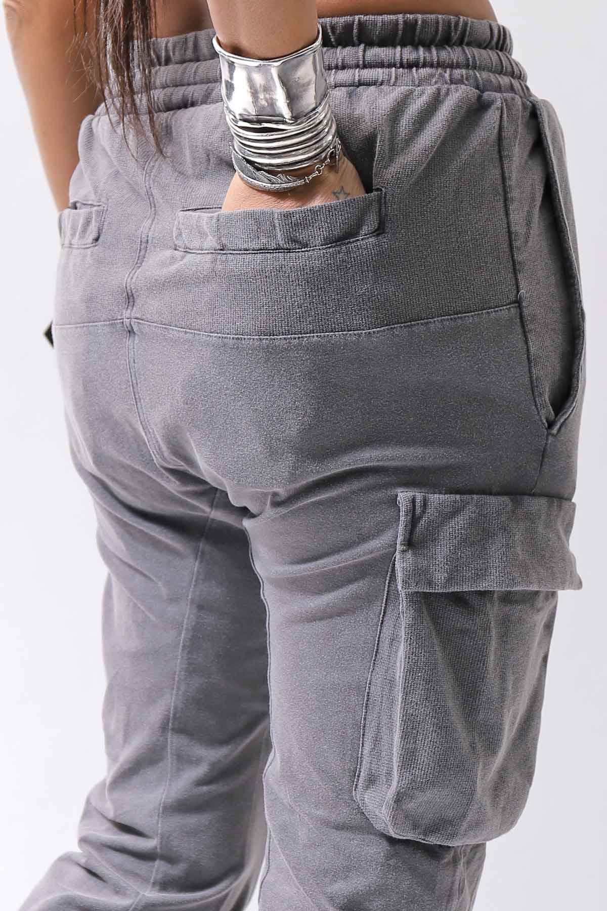 【thom/krom】 UNISEX MIXED COTTON RIB PANTS MST512_DARK USED GREY