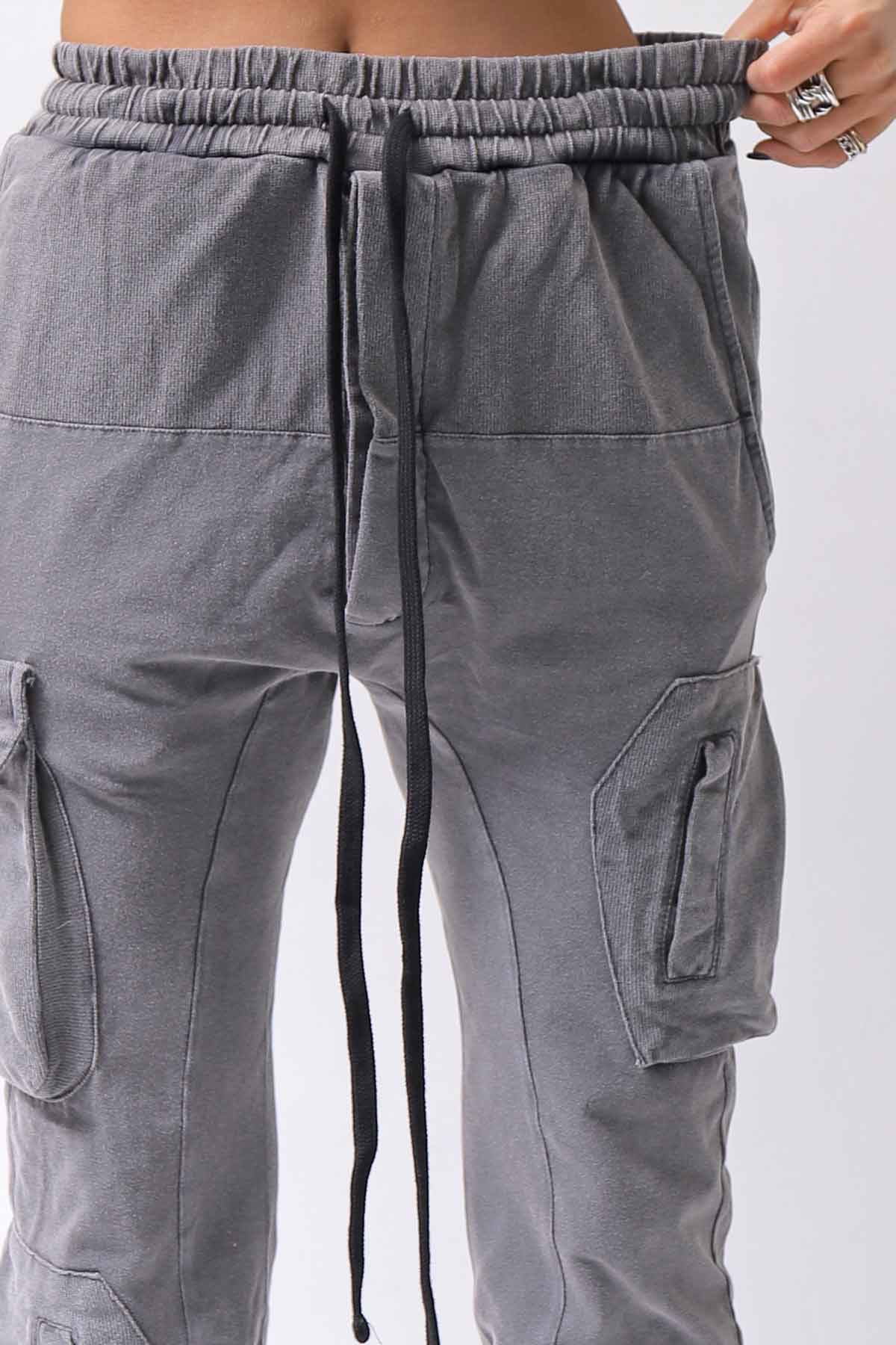 【thom/krom】 UNISEX MIXED COTTON RIB PANTS MST512_DARK USED GREY