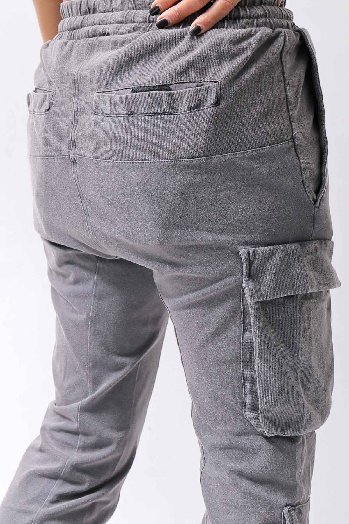 【thom/krom】 UNISEX MIXED COTTON RIB PANTS MST512_DARK USED GREY