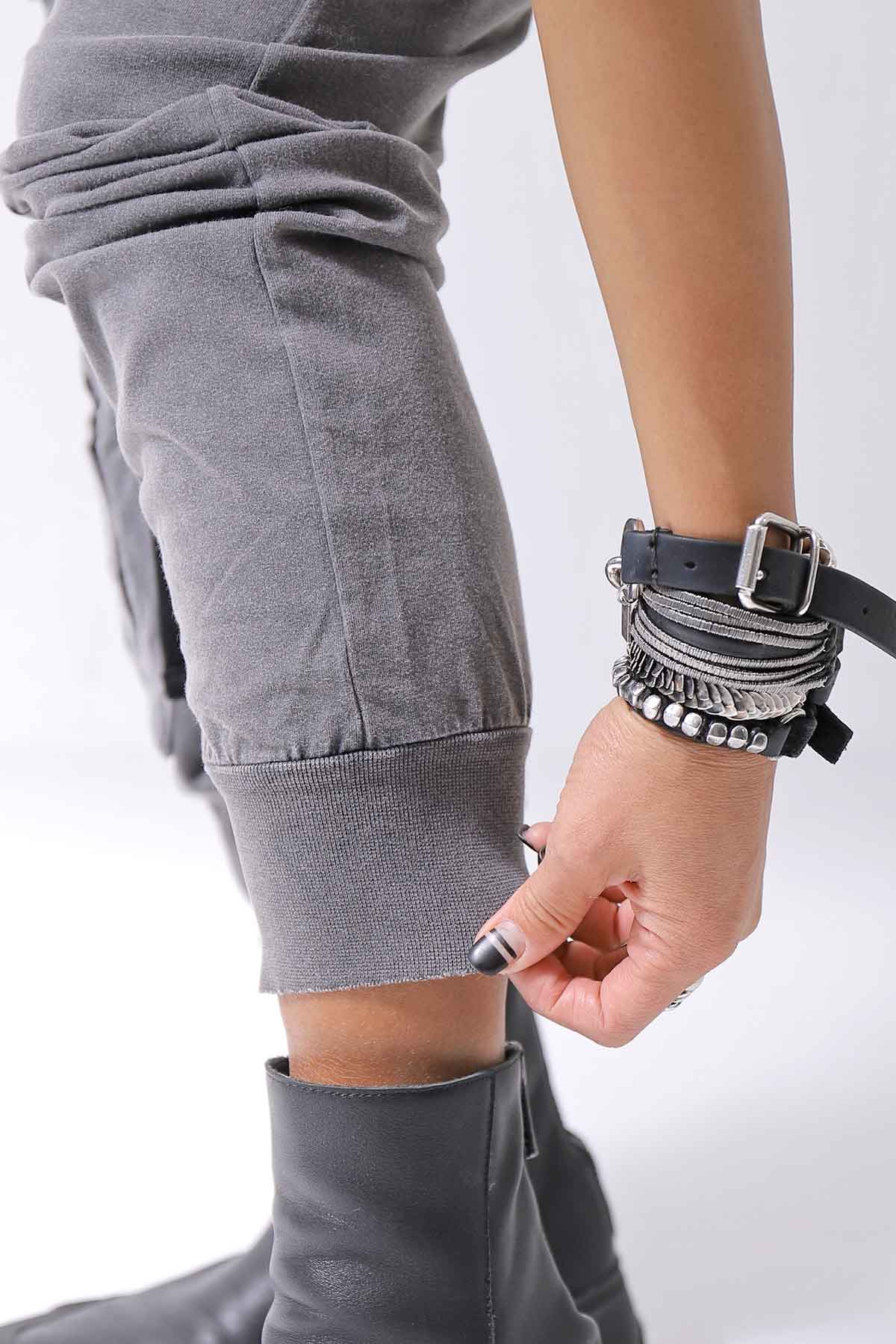 【thom/krom】 UNISEX MIXED COTTON RIB PANTS MST512_DARK USED GREY