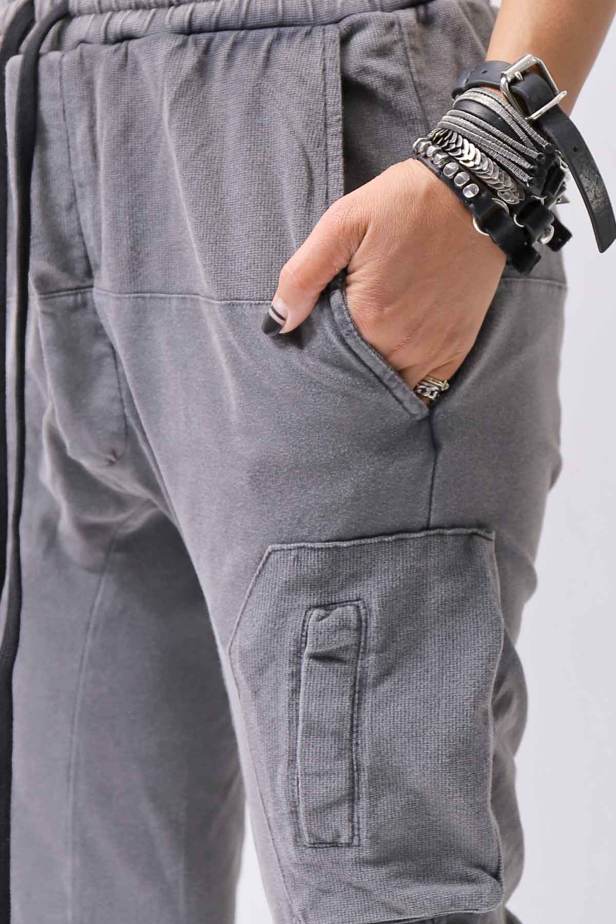 【thom/krom】 UNISEX MIXED COTTON RIB PANTS MST512_DARK USED GREY