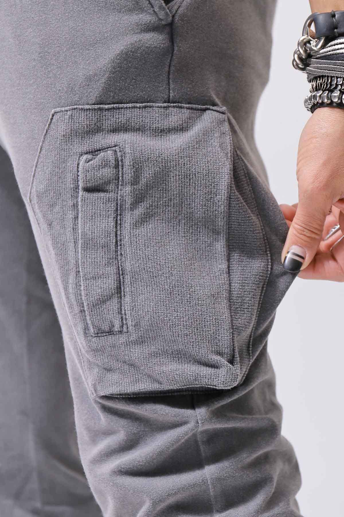 【thom/krom】 UNISEX MIXED COTTON RIB PANTS MST512_DARK USED GREY