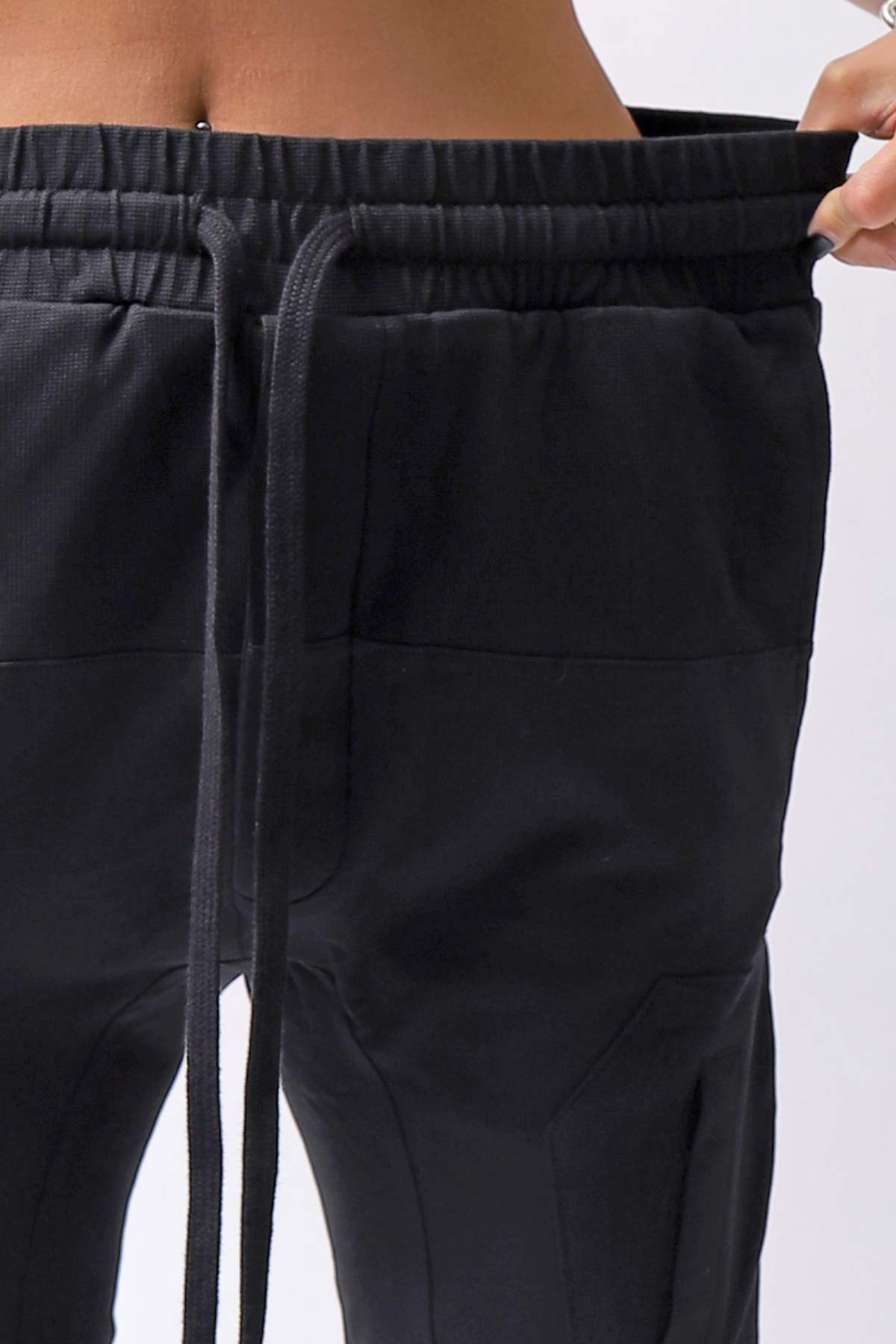 【thom/krom】 UNISEX MIXED COTTON RIB PANTS MST512_BLACK