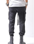 【thom/krom】 UNISEX MIXED COTTON RIB PANTS MST512_BLACK