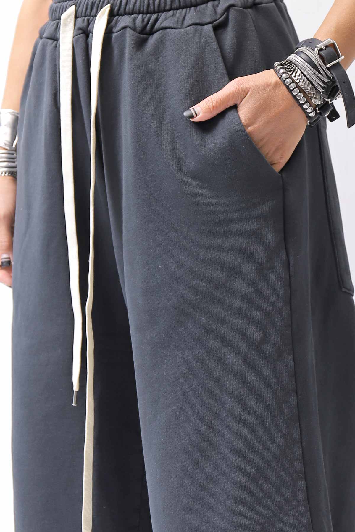 【NOSTRASANTISSIMA】SWEAT COTTON WIDE EASY PANTS FP141_BLACK