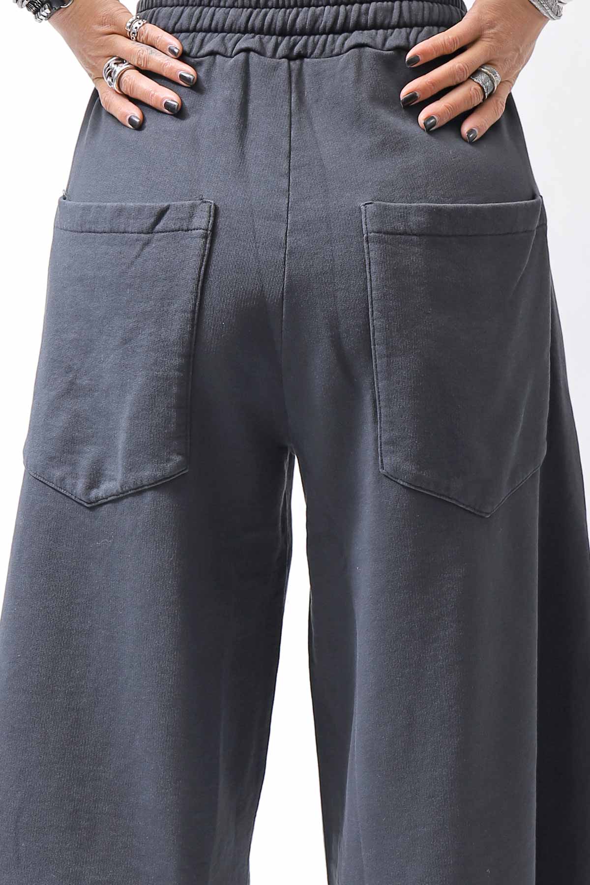 【NOSTRASANTISSIMA】SWEAT COTTON WIDE EASY PANTS FP141_BLACK