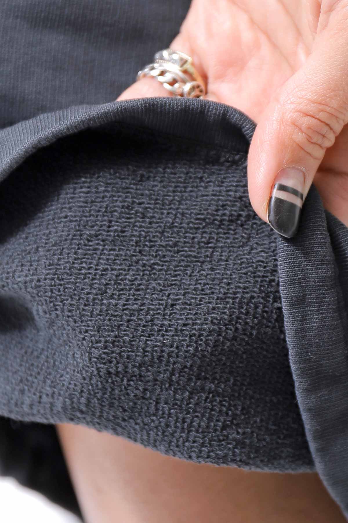 【NOSTRASANTISSIMA】SWEAT COTTON WIDE EASY PANTS FP141_BLACK