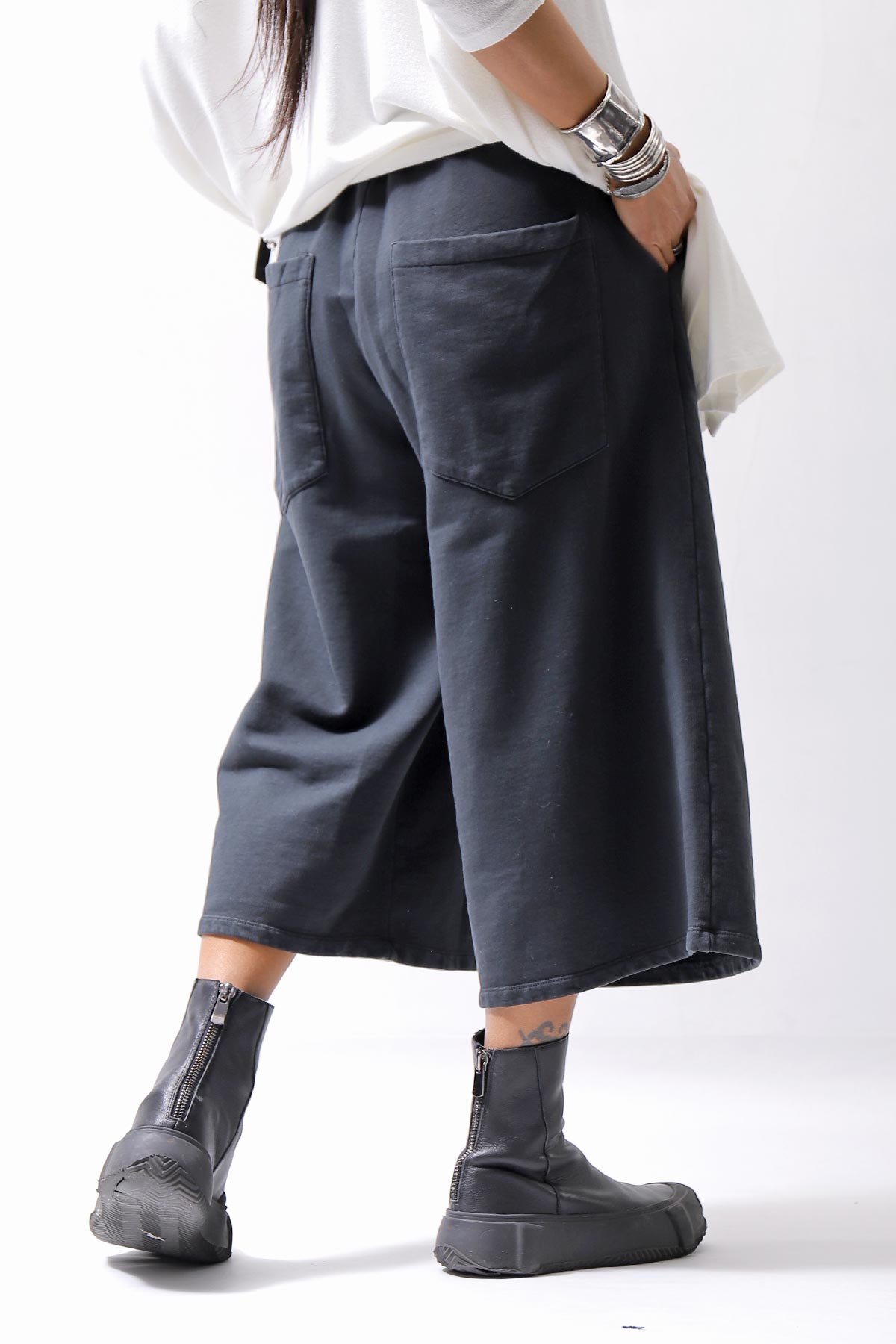【NOSTRASANTISSIMA】SWEAT COTTON WIDE EASY PANTS FP141_BLACK