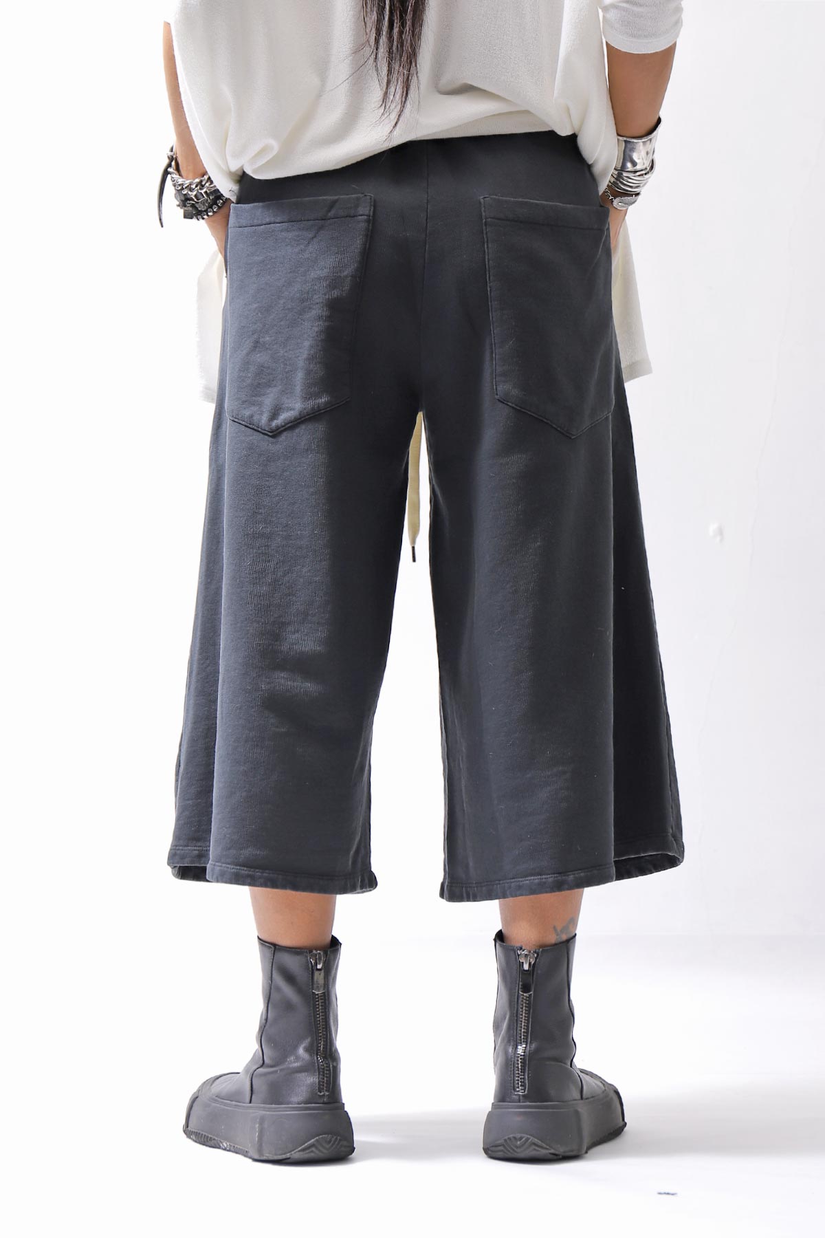 【NOSTRASANTISSIMA】SWEAT COTTON WIDE EASY PANTS FP141_BLACK