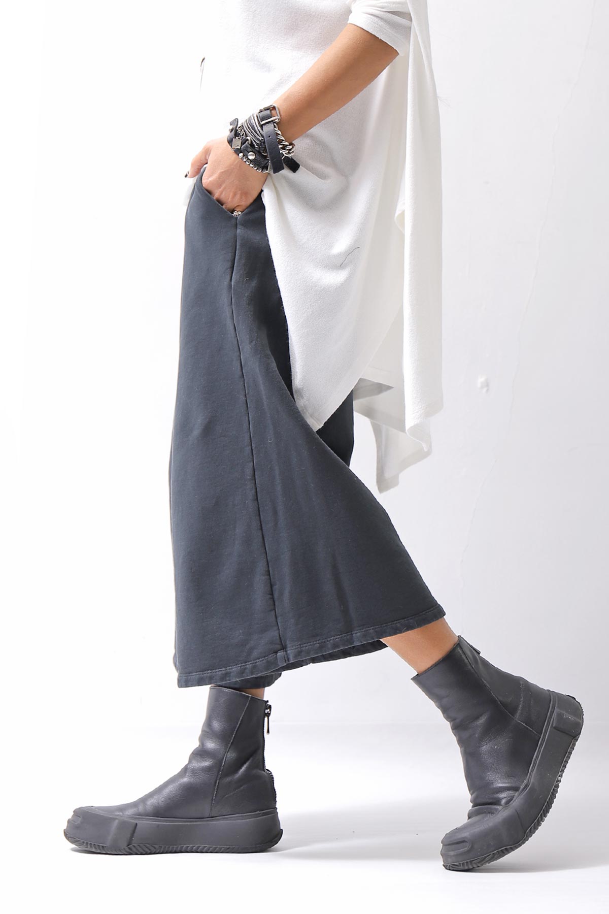 【NOSTRASANTISSIMA】SWEAT COTTON WIDE EASY PANTS FP141_BLACK
