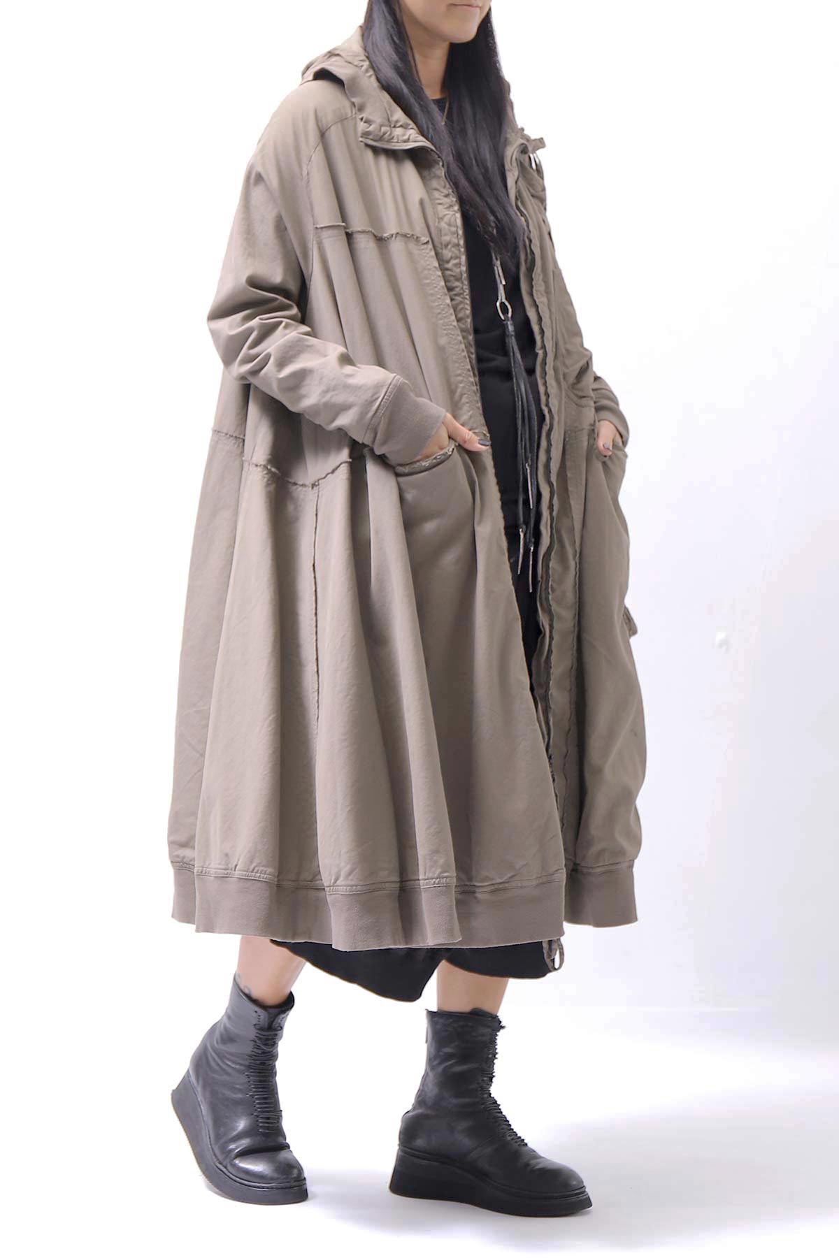 【RUNDHOLZ】 UNISEX ZIPED POCKETS＆HOOD LONG COAT 260 1208_DUNE