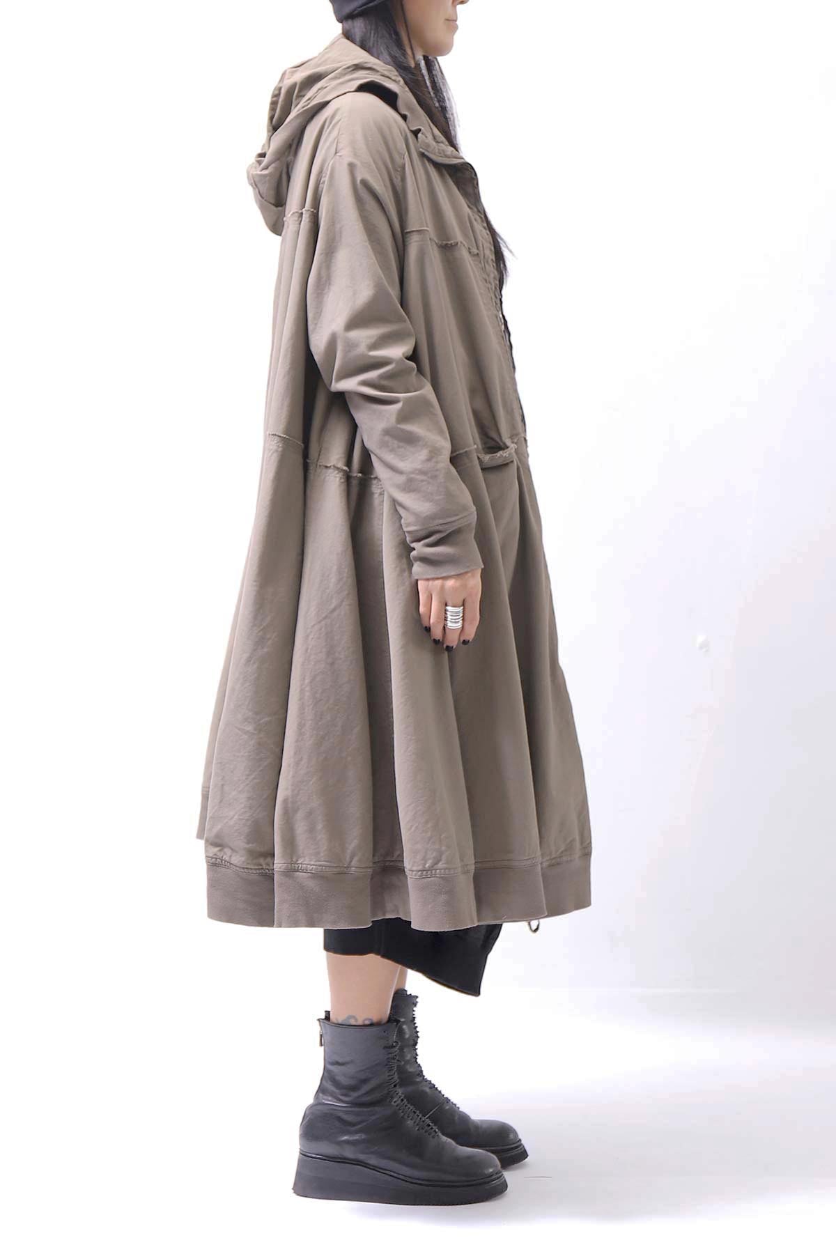 【RUNDHOLZ】 UNISEX ZIPED POCKETS＆HOOD LONG COAT 260 1208_DUNE