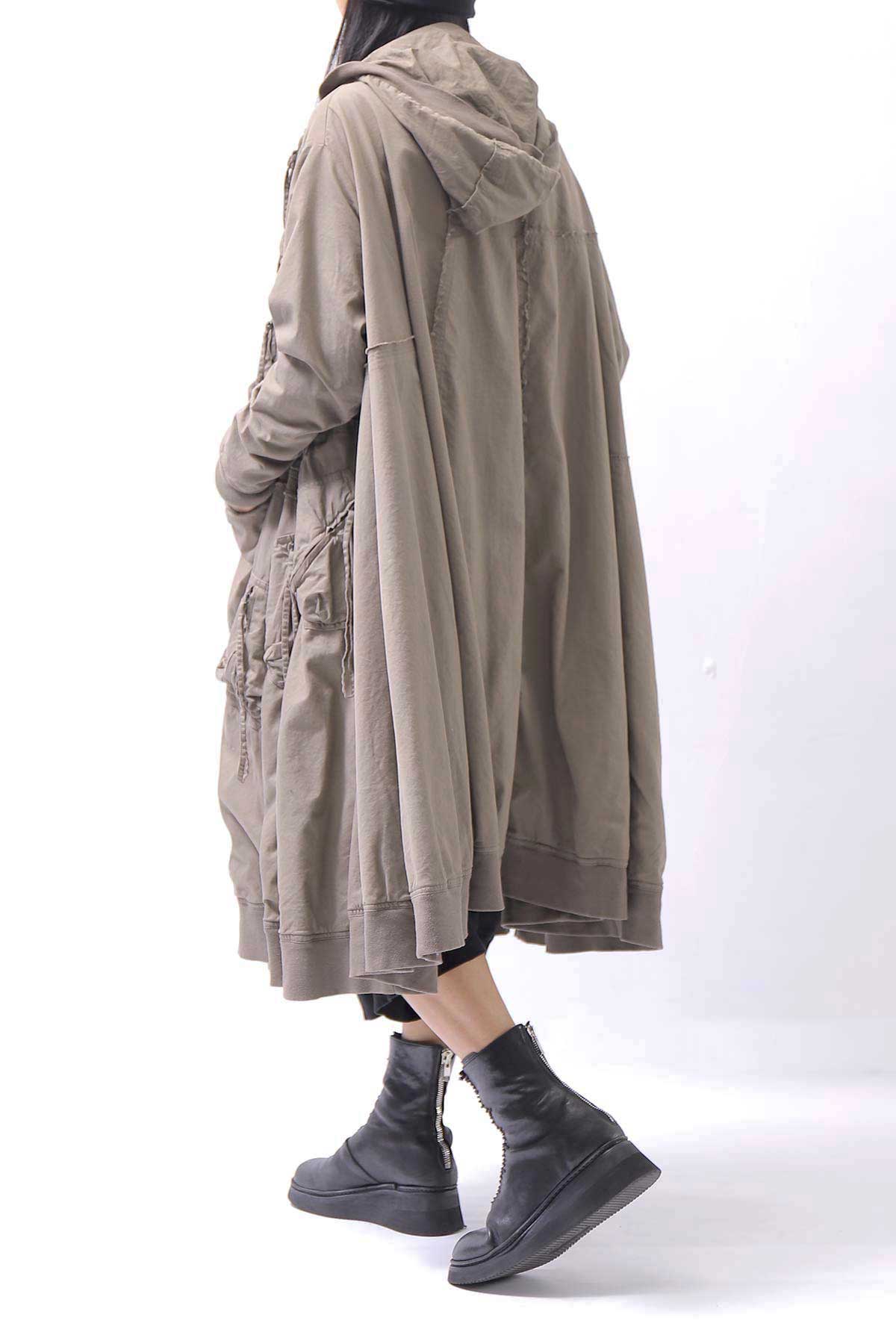 【RUNDHOLZ】 UNISEX ZIPED POCKETS＆HOOD LONG COAT 260 1208_DUNE