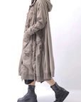 【RUNDHOLZ】 UNISEX ZIPED POCKETS＆HOOD LONG COAT 260 1208_DUNE