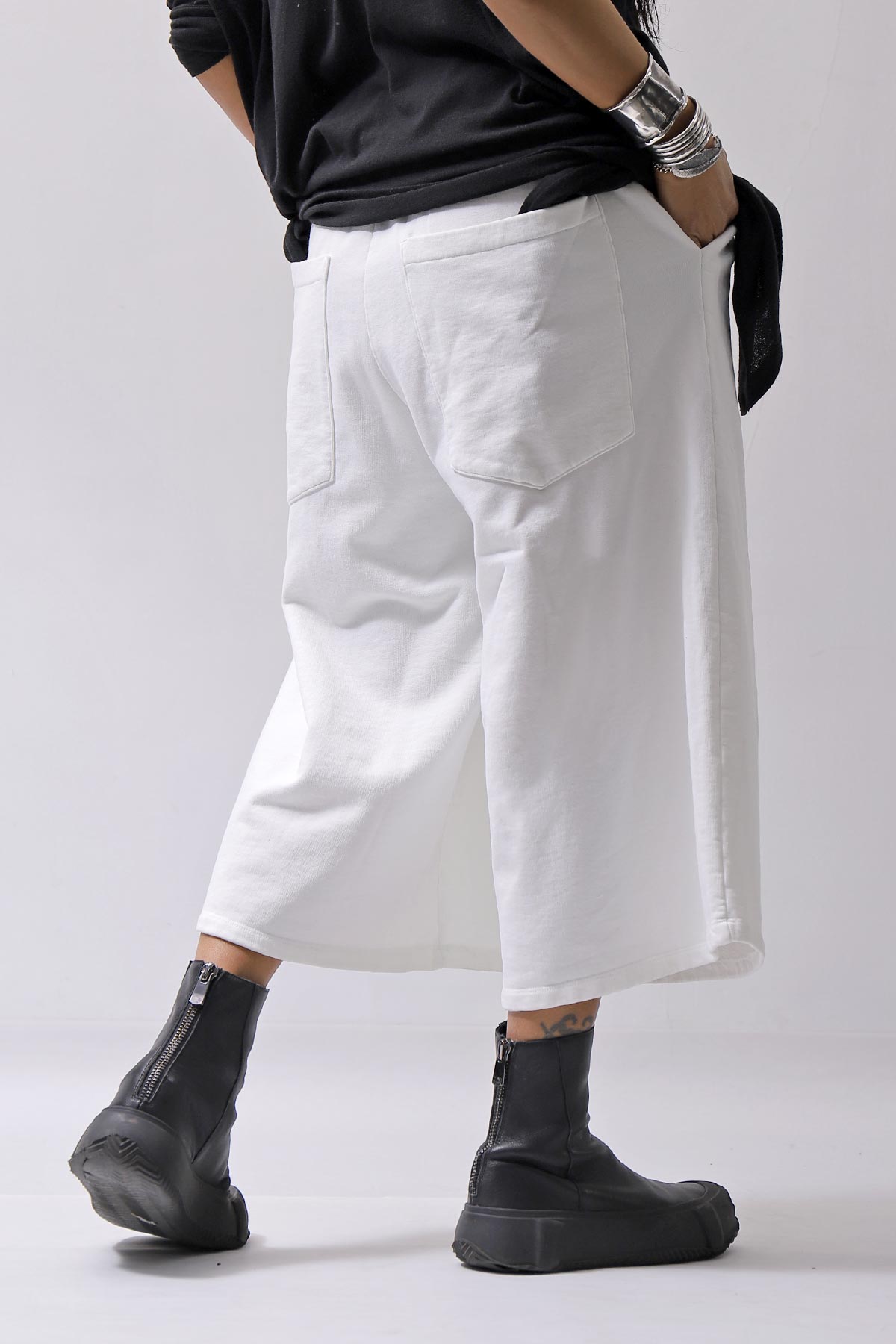 【NOSTRASANTISSIMA】SWEAT COTTON WIDE EASY PANTS FP141_WHITE