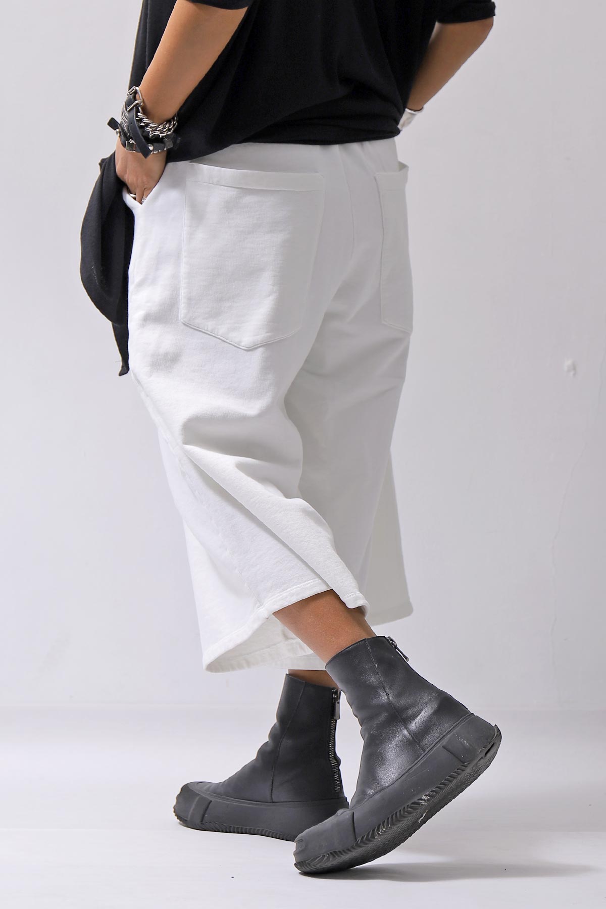 【NOSTRASANTISSIMA】SWEAT COTTON WIDE EASY PANTS FP141_WHITE