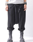 【studio b3】 UNSEX DENIM&SWEAT BOX SARROUEL PANTS RBB1974_BLACK
