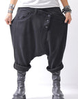 【studio b3】 UNSEX DENIM&SWEAT BOX SARROUEL PANTS RBB1974_BLACK